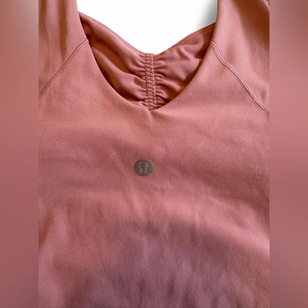 Lululemon Align Gathered-Front Tank Top Pink Puff Size 6 Nulu Yoga Crop